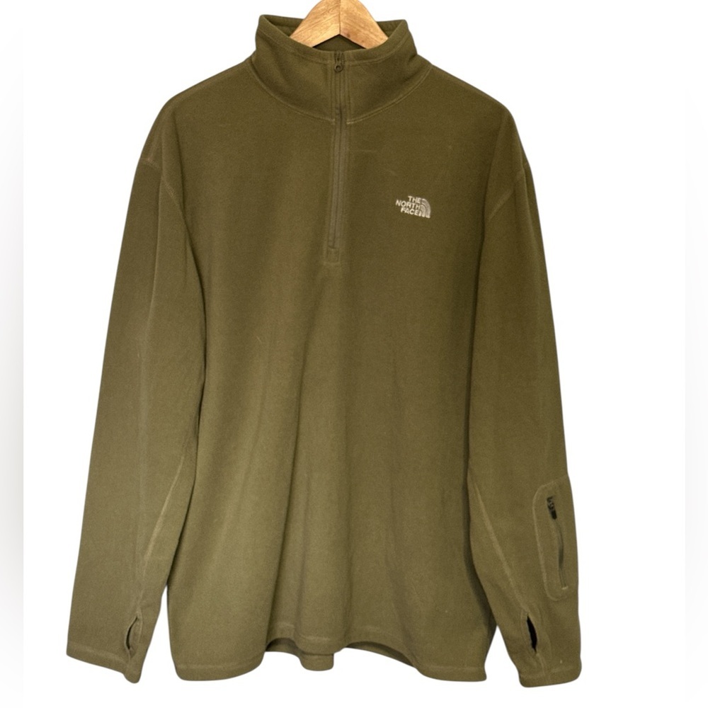 THE NORTH FACE MEN PULLOVER LIGHTWEIGHT FLEECE OLIVE SIZE XL